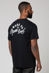 Black Winged Chest Print T-Shirt